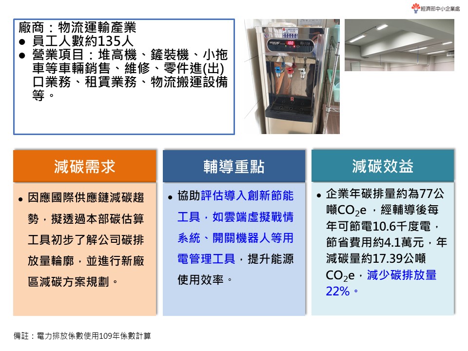 中小企業節電輔導團亮點案例-物流運輸產業 服務圖片