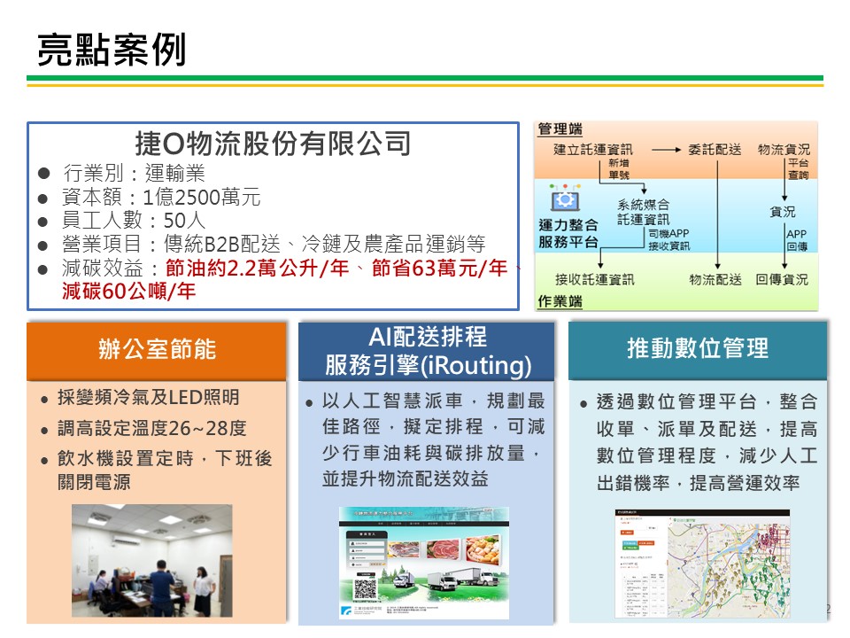 中小企業節電服務團亮點案例-運輸業 服務圖片